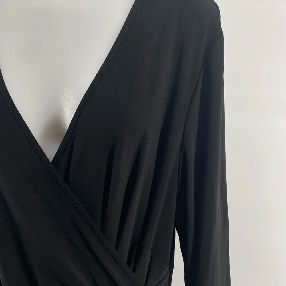 Laundry by Shelli Segal Black V-Neck Sheath Dress Knee Length Women's Size 1X - Picture 6 of 15